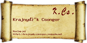 Krajnyák Csongor névjegykártya